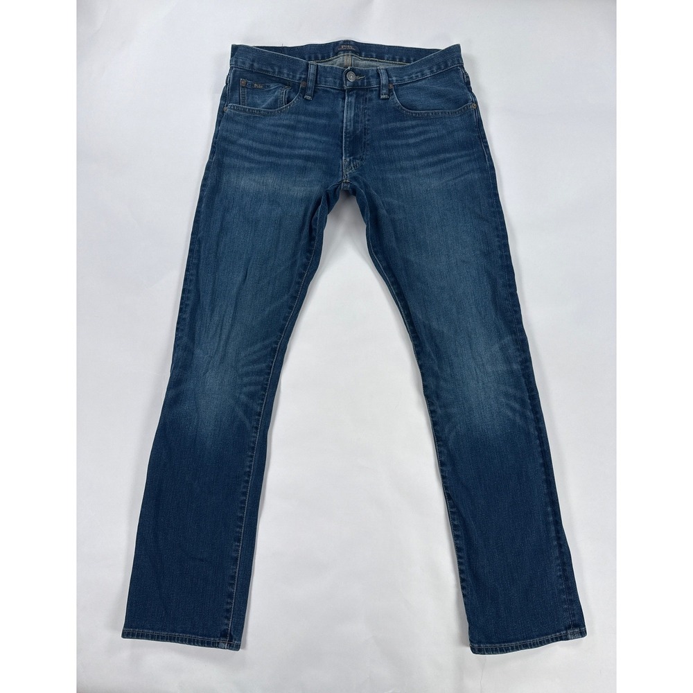 Polo Ralph Lauren Mens Jeans 32x32 Blue Varick Slim Straight Stretch Denim